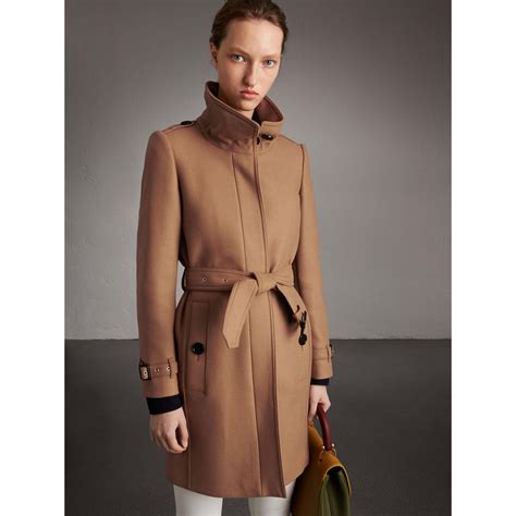 technical wool cashmere funnel neck coat burberry|Burberry website.